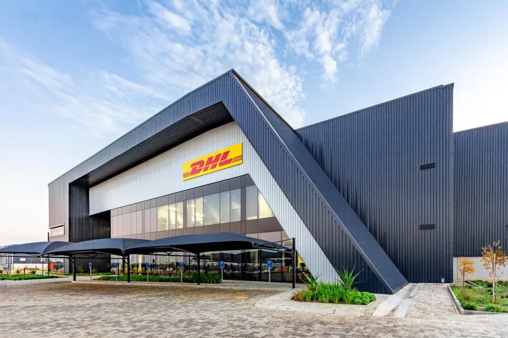 DHL warehouse and offices at the Skypark Business Estate situated on the corner of Atlas Road and Bonaero Drive, Pomona AH