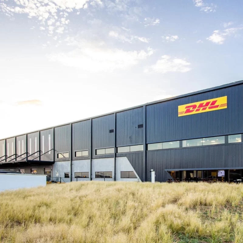 DHL warehouse and offices at the Skypark Business Estate situated on the corner of Atlas Road and Bonaero Drive, Pomona AH