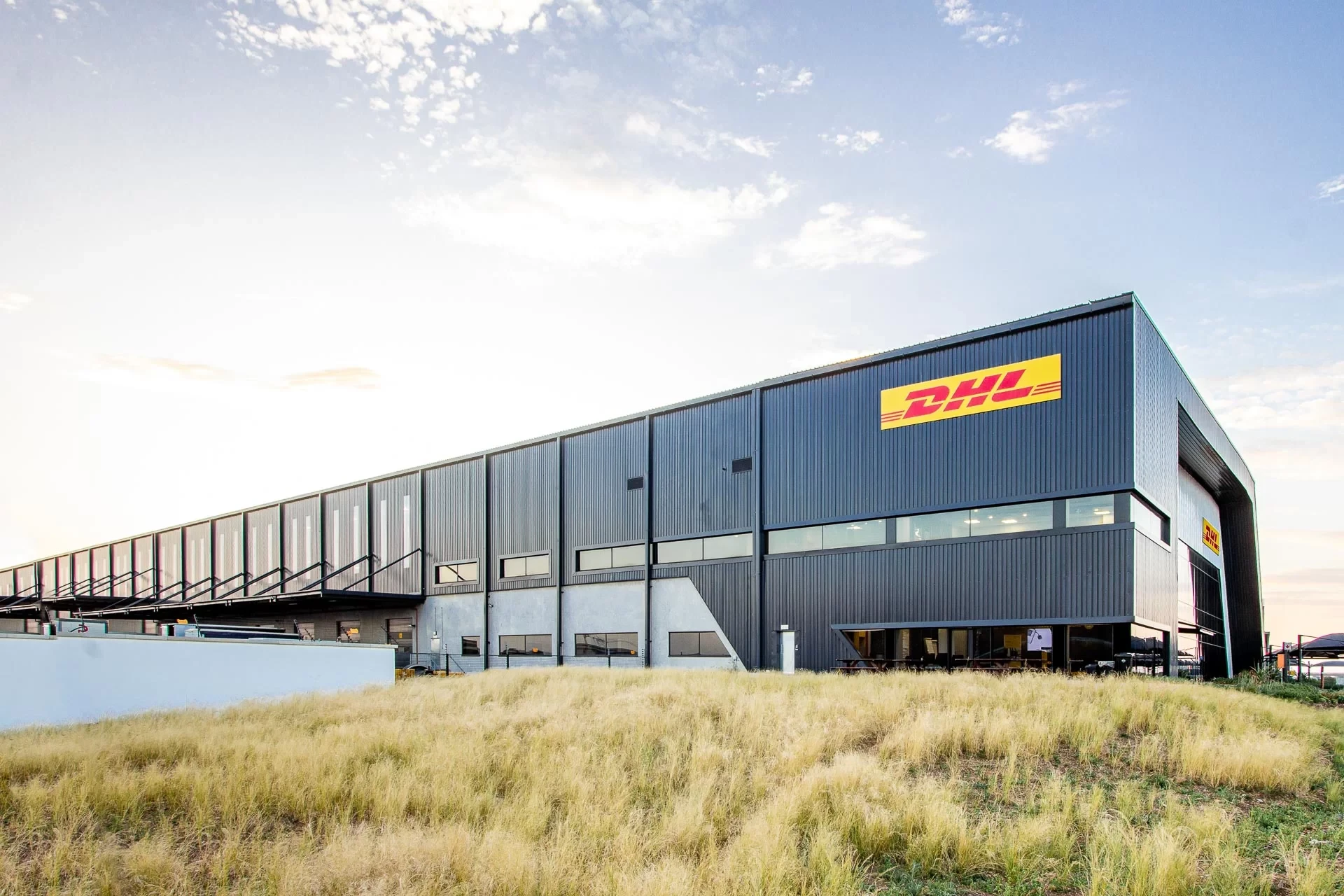 DHL warehouse and offices at the Skypark Business Estate situated on the corner of Atlas Road and Bonaero Drive, Pomona AH